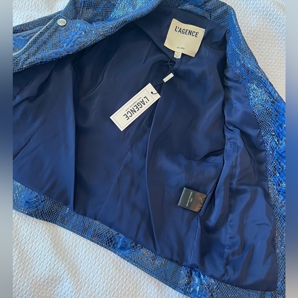 NWT L'AGENCE Python Leather Moto Jacket NWT - image 9